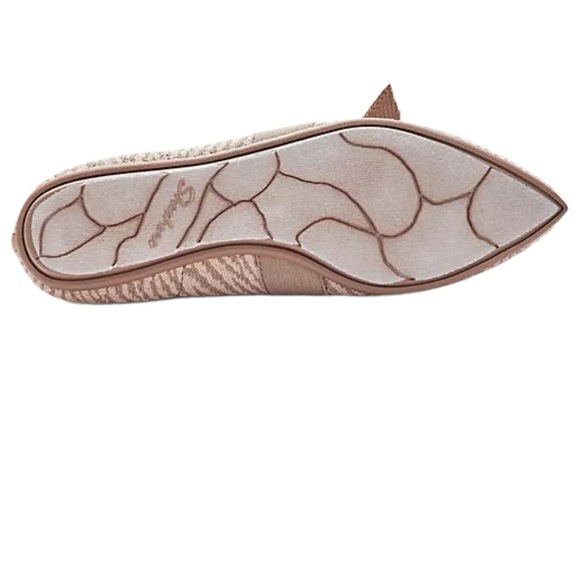 Skechers Taupe Zebra Print with bow slip on flats Womens Shoes size 7 Brand New - Picture 4 of 4